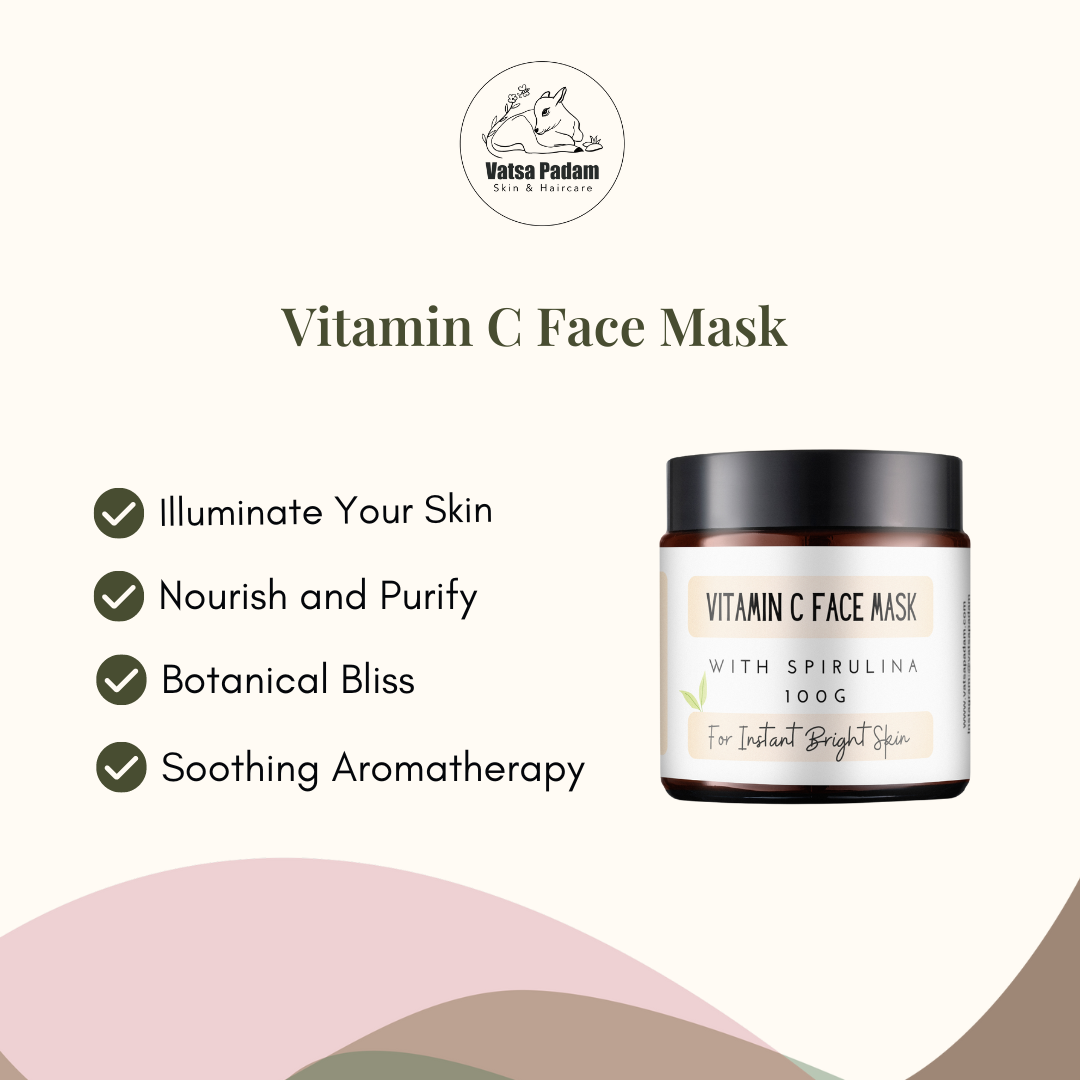 Vitamin C Face Mask jar with benefits for brightening and nourishing skin